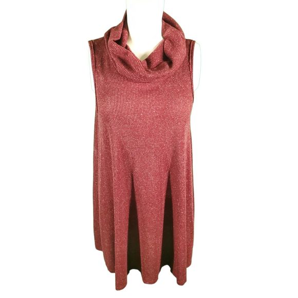 Urban Outfitters BDG Sleeveless Knit Mini Retro Style Dress Burgundy Sz M - Picture 1 of 5